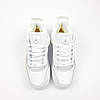Жіночі зимові кросівки Nike Air Jordan 4 All White Fur Winter Найк Джордан 4 білі шкіра хутро овчина, фото 8