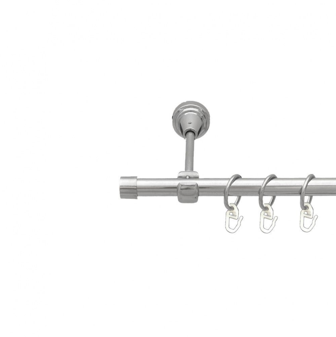 Карниз кований для штор одинарний хром 16мм діаметр гладка комплект, фото 1