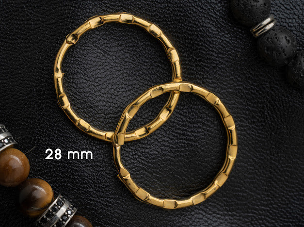 Кільце рифлене. Колір "золото". 28мм, фото 1