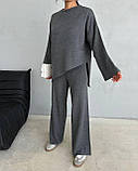 Трикотажний костюм жіночий кофта та штани оверсайз 42-46, фото 4