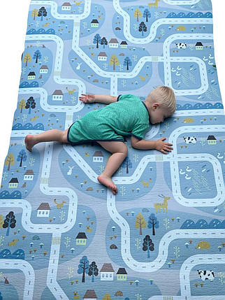 Дитячий килимок 2000х1200х8мм, «Лісове містечко», теплоізоляційний, ігровий, розвиваючий килимок, фото 2