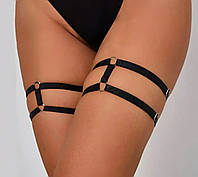 Портупея на ноги, гартеры на ноги, 2 шт, цвет фурнитуры - серебристый