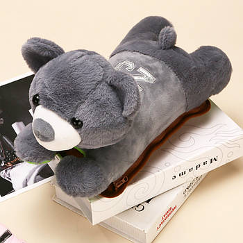 Електрична грілка-муфта для рук "Ведмедик", від мережі, Сірий / Багаторазова електрогрілка для рук