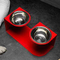 Столик з мисками для собак та кішок