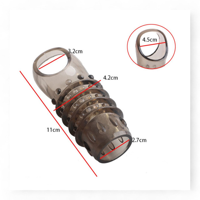 Насадка на пеніс рельєфна на мошонку з відкритою головкою з ребрами та точками для стимуляції Насадка на пеніс рельєфна на мошонку з відкритою головкою з ребрами та точками для стимуляції