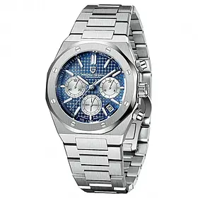 Чоловічий водонепроникний наручний годинник Pagani Design PD-1707 Silver-Blue