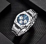 Чоловічий водонепроникний наручний годинник Pagani Design PD-1707 Silver-Blue, фото 5