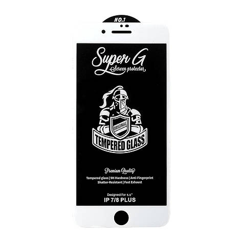 Захисне скло Super G Apple iPhone 7 Plus/8 Plus White, фото 1