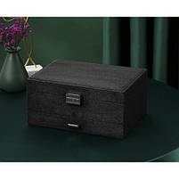 Скринька кейс органайзер для прикрас біжутерії Чорна, фото 5