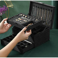 Скринька кейс органайзер для прикрас біжутерії Чорна, фото 2