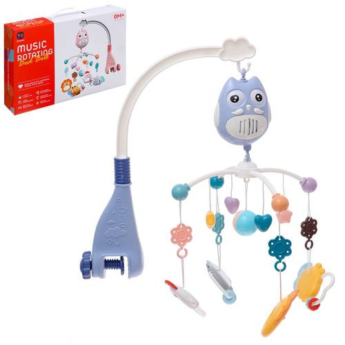Музичний мобіль карусель RT 668-13 мелодії, брязкальця, прорізувачі блакитна Сова, фото 1