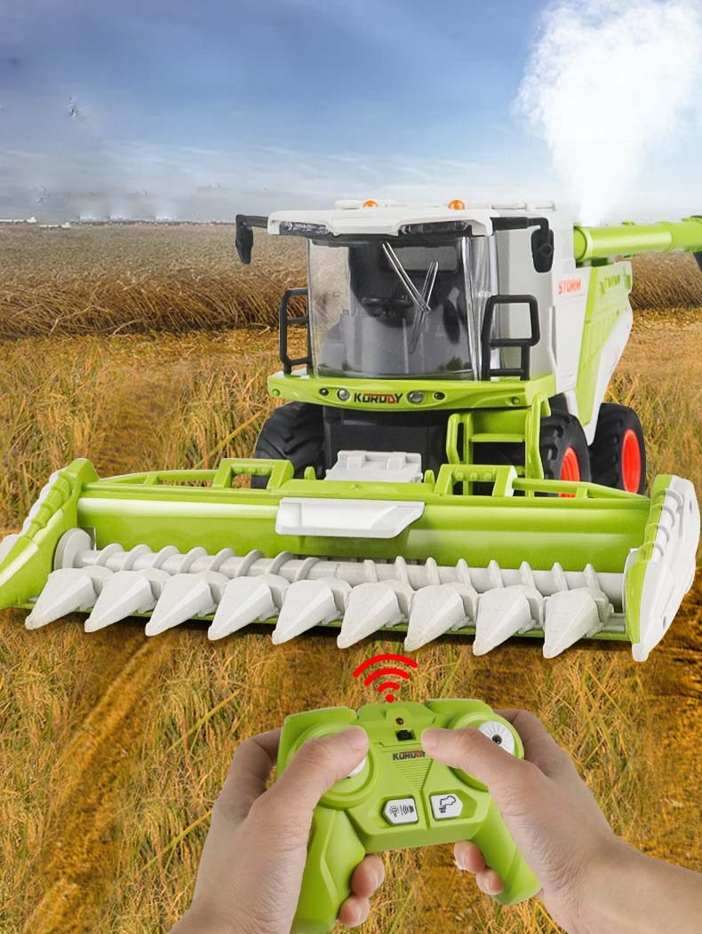 Іграшковий сільськогосподарський комбайн на радіокеруванні Спецтехніка підсвічування звук рух для дітей на р/у, фото 1