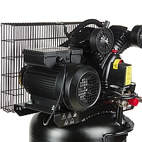 Компресор двоциліндровий пасовий вертикальний OFBD-100V 8Бар 2.2кВт 402л/хв 100л (2 крана) + Олива 0,5л APRO, фото 7