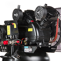 Компресор двоциліндровий пасовий вертикальний OFBD-100V 8Бар 2.2кВт 402л/хв 100л (2 крана) + Олива 0,5л APRO, фото 9