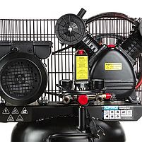 Компресор двоциліндровий пасовий вертикальний OFBD-100V 8Бар 2.2кВт 402л/хв 100л (2 крана) + Олива 0,5л APRO, фото 10