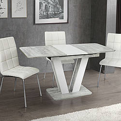 Розкладний сучасний маленький обідній кухонний стіл на одній ніжці для маленької кухні Крафт 110 см