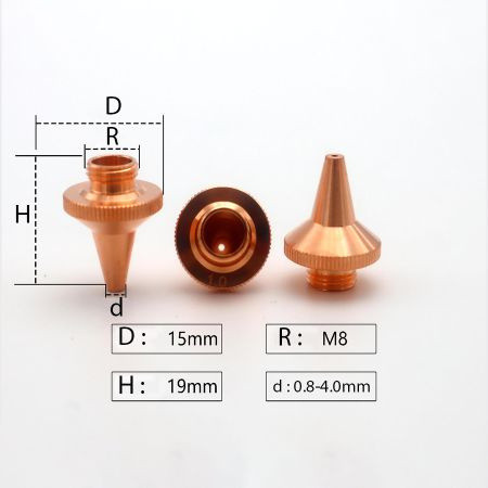 Одинарне сопло 2.3 mm D15, H19 M8 tube Trumpf