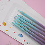 Свічки для торту прямі (фіолетово-бірюзові) 6 шт., фото 2