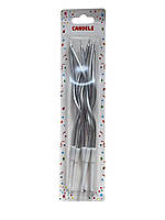 Свічки для торта Коктейльні срібні 15 см, 6 штук