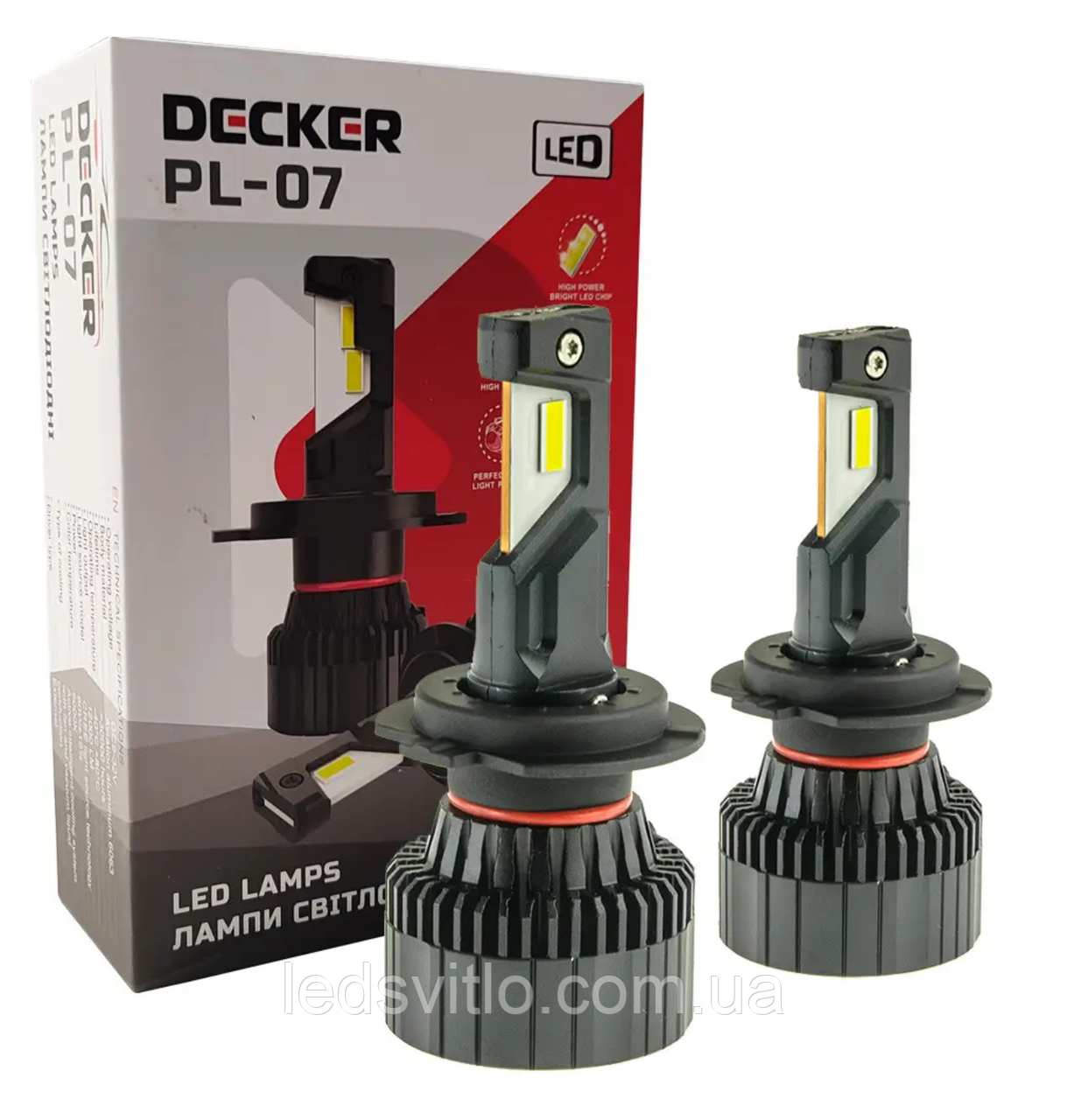 LED лампи автомобільні DECKER H7 12-24V (9-32V) 60W 12000Lm 6000K CANBUS (комплект 2шт)