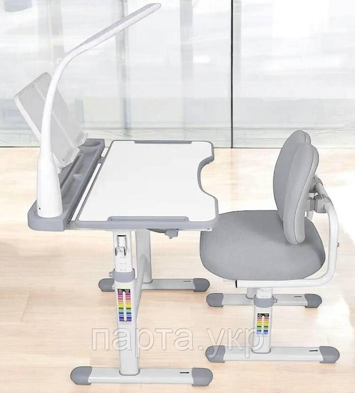 Комплект дитячих меблів Cubby Vivo, Grey (парта-трансформер, крісло, лампа, підставка)