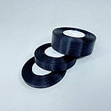 Стрічка атласна, 5 см, ⭐ чорного ⭐, 23 м - рулон, фото 2