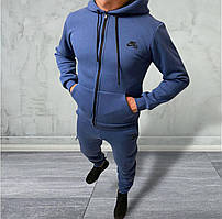Теплий спортивний чоловічий костюм Nike синій
