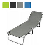 Шезлонг лежак JG Neon розкладний садовий для дому дачі саду W_2254 Чорний Сірий