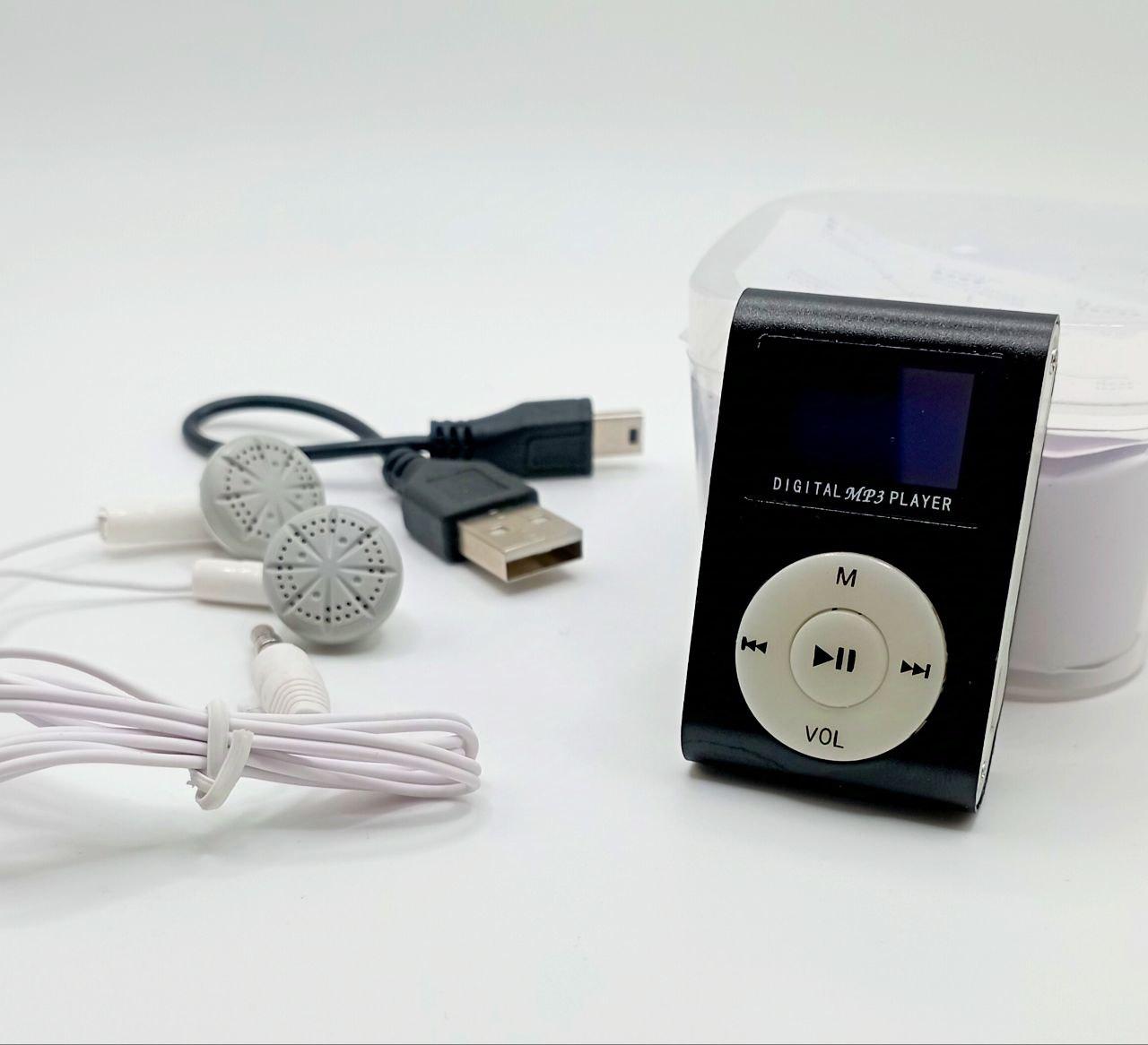 Маленький та зручний mp3 плеєр з LCD чорний МР3