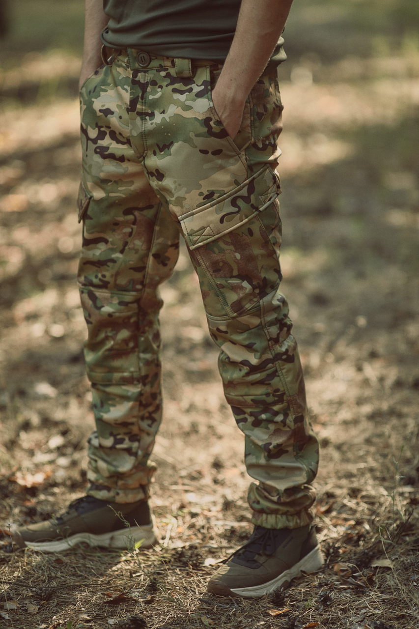 Штани тактичні зимові р.52 мультикам Soft Shell + фліс / військові штани зимові