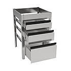 Кухонна тумба 100х700 мм, 3 ящика,2 полиці, модульна кухонна шафа, модульна кухня, металевий модуль кухні, металева кухонна тумба, фото 4