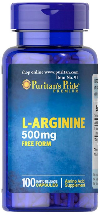 Аргінін Puritan's Pride L-Arginine 500 mg 100 капсул