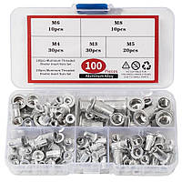 Набір Заклепок 100шт M3;М4;M5;M6;M8 Різьбові Алюмінієві SPEC (SP-364102)