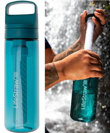 Пляшка для води з фільтром LifeStraw Go Filter Bottle, 650 мл (Laguna Teal), фото 1