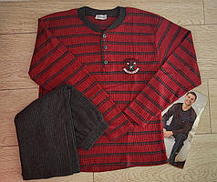 Чоловіча тепла піжама з м'якого кашеміру. Теплий чоловічий домашній костюм М