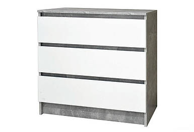 Комод в спальню вітальню на 3 шухляди сучасний для речей білизни одягу комоди для спальні тумба комод 80/3Ш індастріал білий