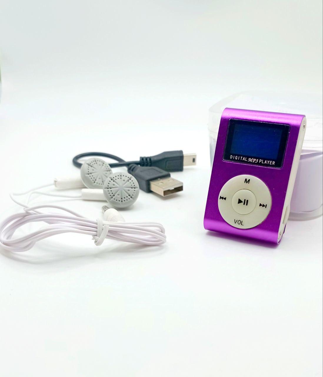 Маленький і зручний MP3 плеєр с LCD бузковий