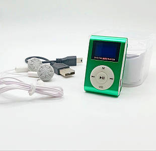 Маленький і зручний MP3 плеєр с LCD зелений