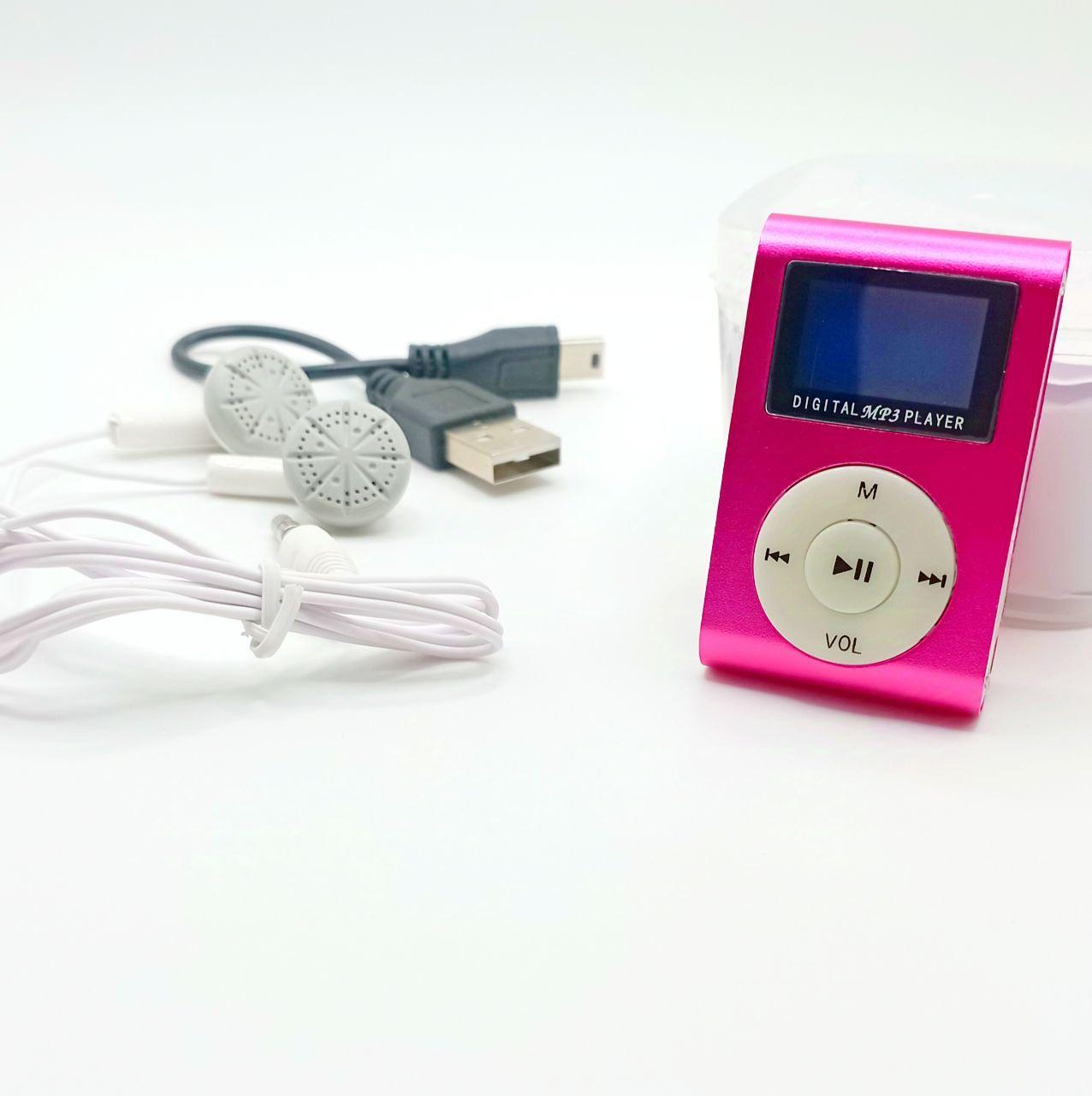 Маленький і зручний MP3 плеєр с LCD рожевий