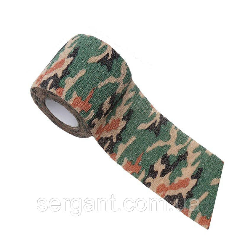 Камуфляжна самоклеюча стрічка 5см flecktarn, фото 1
