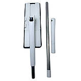 Телескопічна швабра для миття підлоги вікон і стін з мікрофіброю і автоматичним віджимом обертова, фото 9