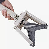 Телескопічна швабра для миття підлоги вікон і стін з мікрофіброю і автоматичним віджимом обертова, фото 7