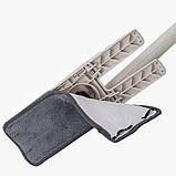 Телескопічна швабра для миття підлоги вікон і стін з мікрофіброю і автоматичним віджимом обертова, фото 8