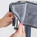 Телескопічна швабра для миття підлоги вікон і стін з мікрофіброю і автоматичним віджимом обертова, фото 4