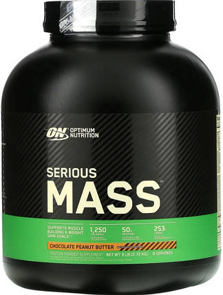 Гейнер Optimum Nutrition Serious Mass 2,7 kg  шоколад та арахісове масло, фото 1