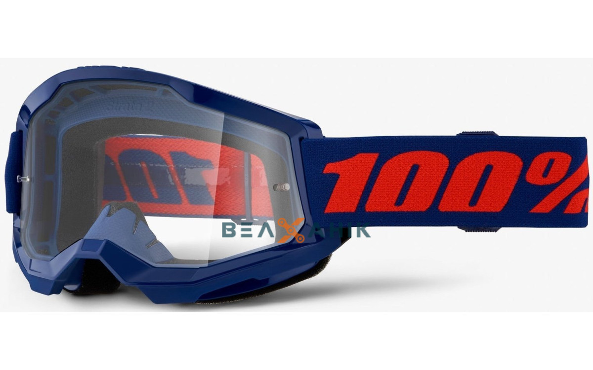 Окуляри кросові 100% STRATA 2 Goggle Navy Clear Lens/Clear Lens, фото 1