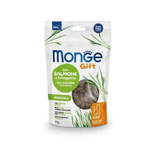 Ласощі для котів Monge (Монж) Gift Cat Hairball лосось і котяча м′ята 60 гр 10 шт