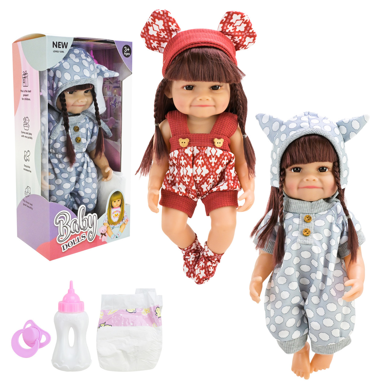 Лялька HS-953A/C вінілова з аксесуарами 2 види, фото 1