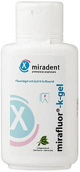 Фторуючий гель для дітей mirafluor k gel 250мл. для фторування молочних зубів мірафлер до гель miradent