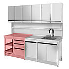 Кухонна тумба 100х700 мм, 3 ящика,2 полиці, модульна кухонна шафа, модульна кухня, металевий модуль кухні, металева кухонна тумба, фото 2